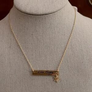 Viva Life gold bar “Live Happy” w crab charm NWT